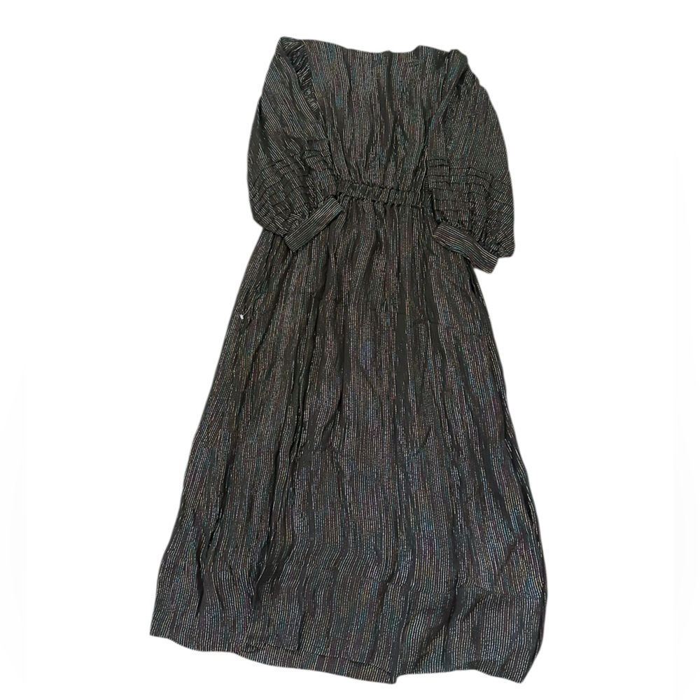 NEW CIEBON Metallic Rainbow Maxi Dress | Lame Statement Dress | 3/4 Sleeve | XS - Picture 10 of 10